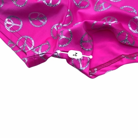 Womens Cheer Boy Cut Hot Dance Pants Pink Gray Peace Elastic Low Rise L New - Picture 5 of 6